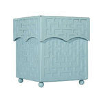 Slate Blue Fretwork Wastepaper Basket & Tissue Holder