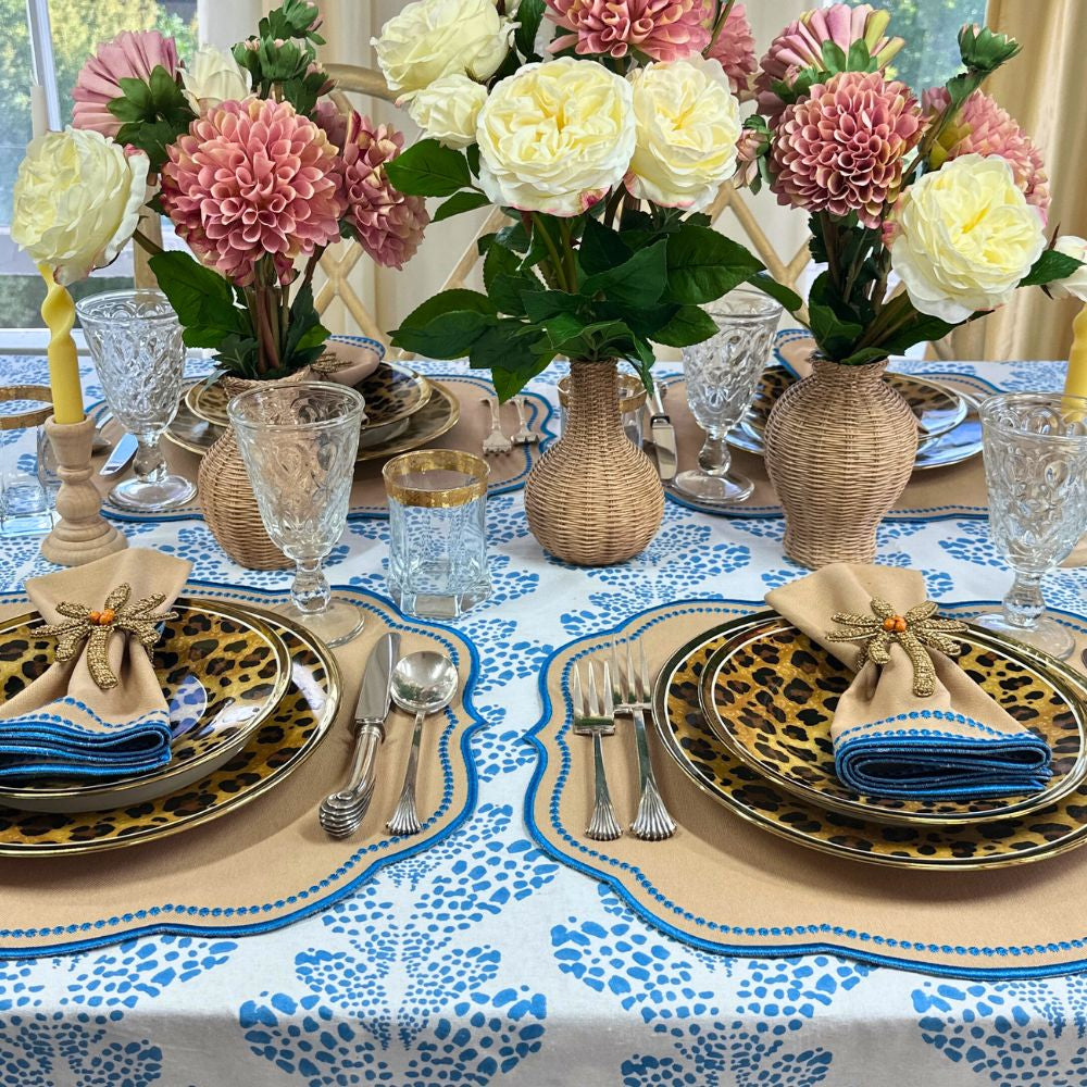 Charlotte Placemat - Wheat and Azure Blue (Set of 4)