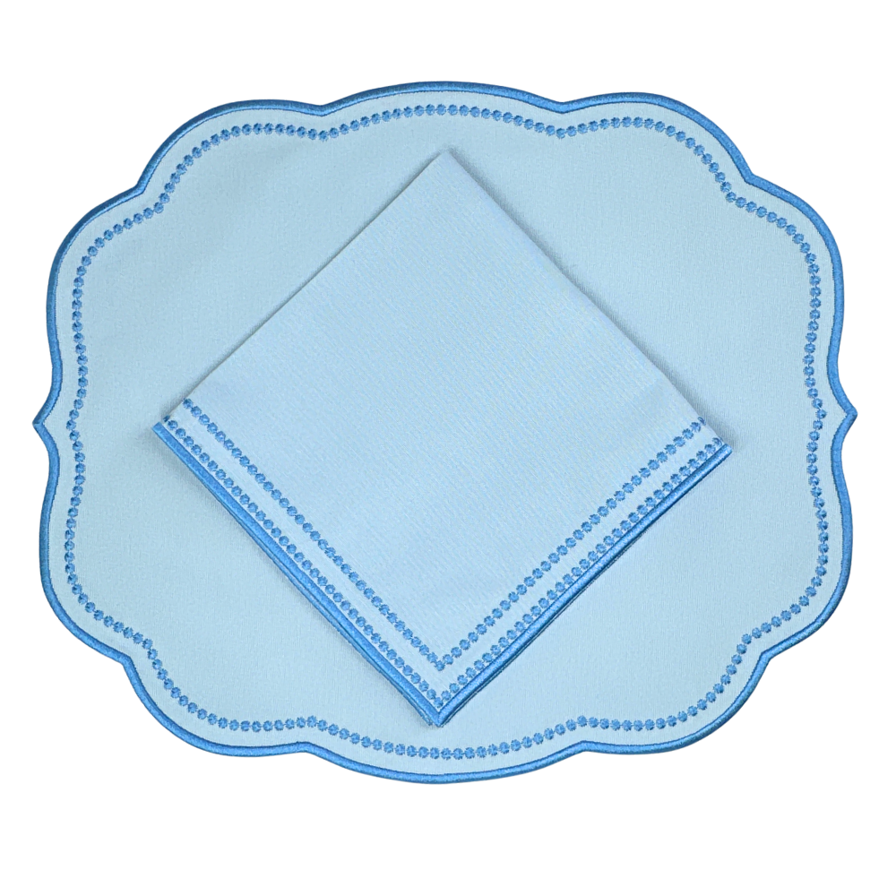 Charlotte Placemat - Blue and Blue (Set of 4)