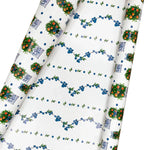 Reversible Orange Citrus Boxwood and Trellis Gift Wrap