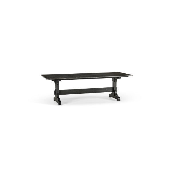 Timeless Epoch Trestle Dining Table in Ebonized Oak