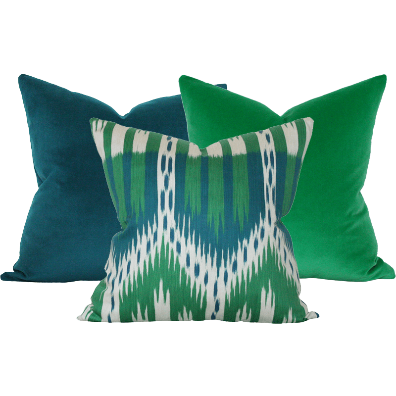 Emerald Green Velvet - Set of 2