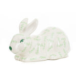 Green and White Floral Sitting Bunny