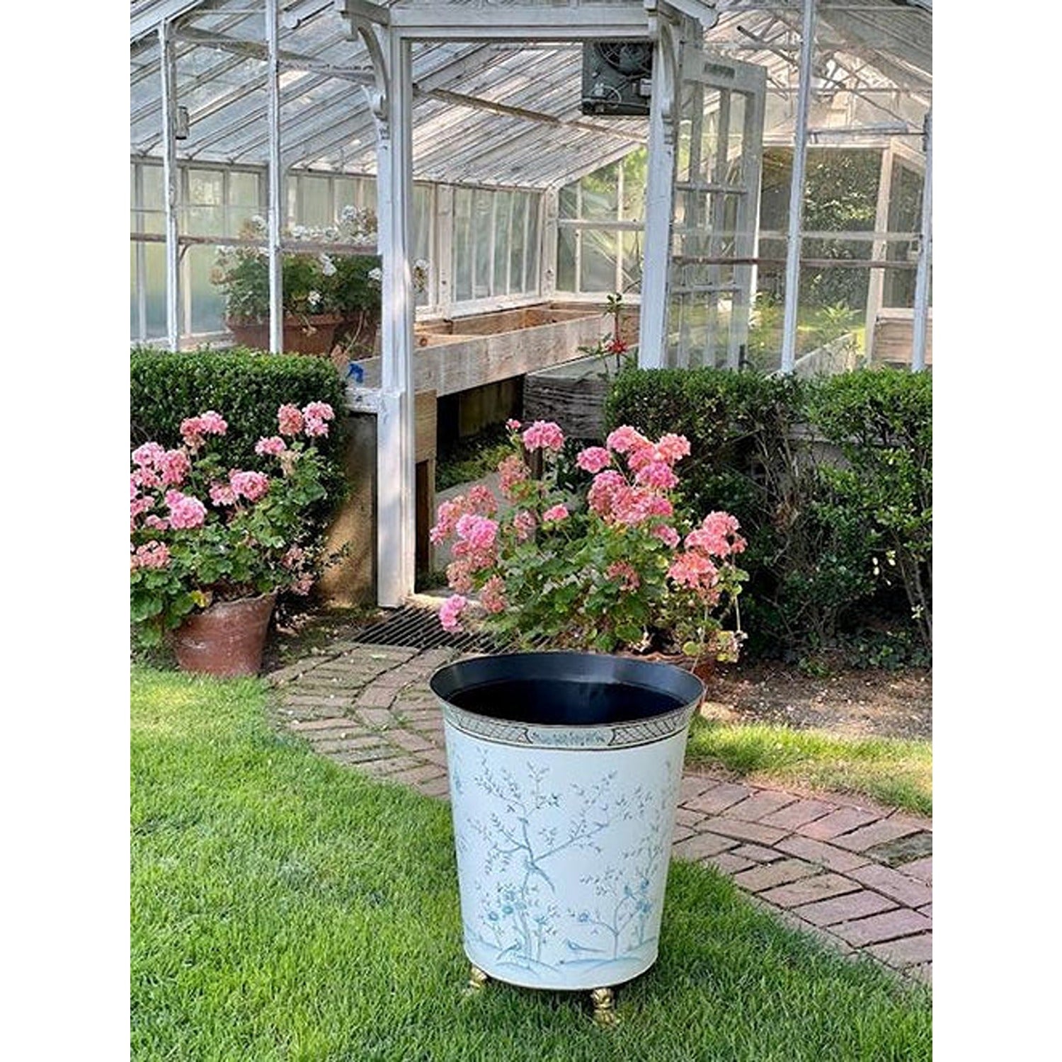 Ivory & Blue Chinoiserie Footed Floor Planter