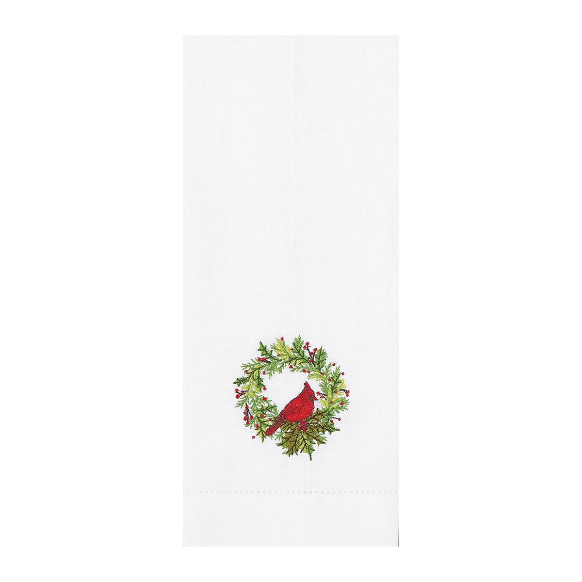 Cardinal Wreath Guest Towels