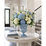 16" Soft Blue Floral Urn
