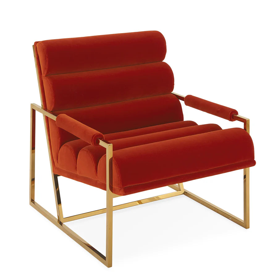 Channeled Goldfinger Lounge Chair - Varese Persimmon