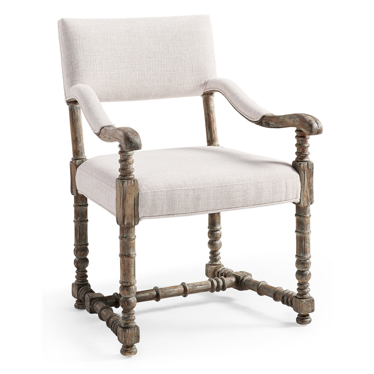 Caldera Upholstered Dining Arm Chair - Dark Spain Painted Walnut