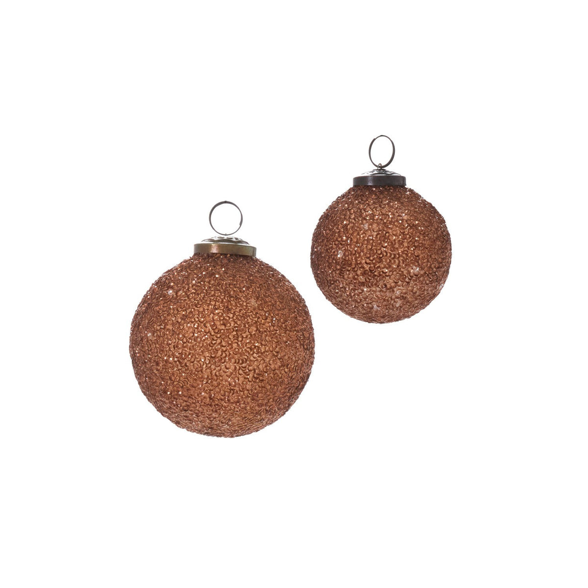 Copper Glitter Ornament - Set of 6