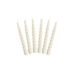 Lacquer Twisted Taper Candles, Cream, Set of 6