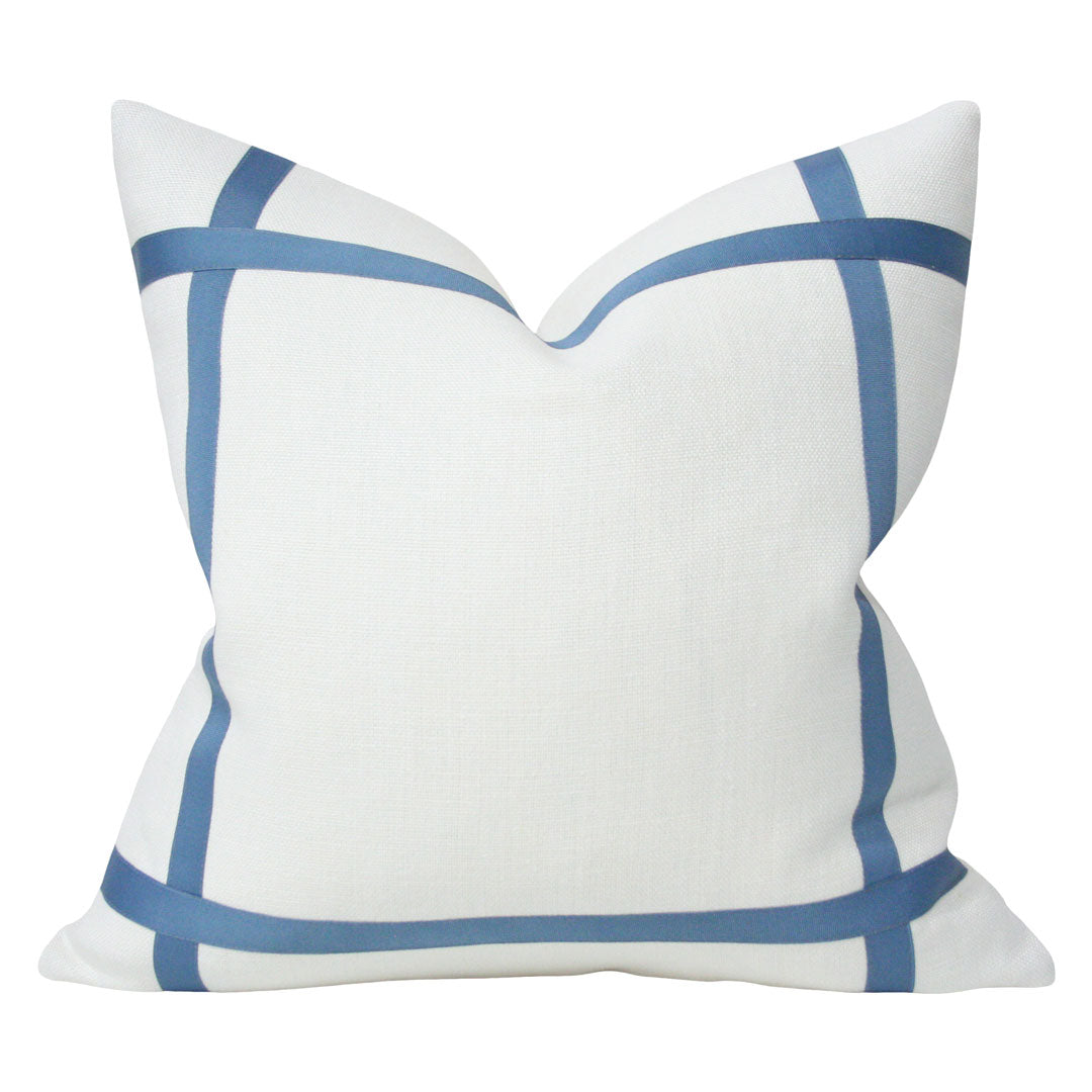 Cream Linen with Hampton Blue Ribbon (Last Chance)