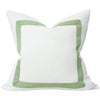 Cream Linen with Muted Green Ribbon Border (Last Chance)