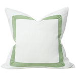Cream Linen with Muted Green Ribbon Border (Last Chance)