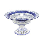 Blue and White Pierced Pedestal Bowl