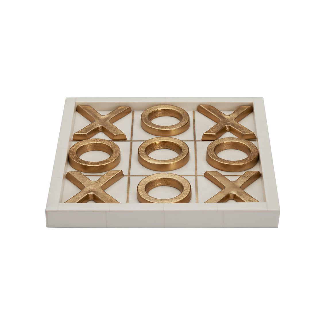 Tic Tac Toe - Resin/Gold Metal (Box)