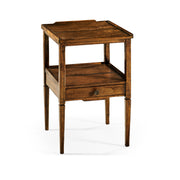 Casual Square Lamp Table - Country Farmhouse Walnut