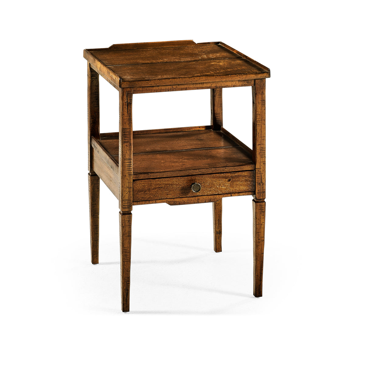 Casual Square Lamp Table - Country Farmhouse Walnut