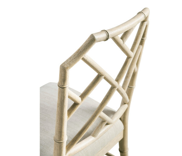 Timeless Saros Chippendale Bamboo Side Chair in Stripped Oak