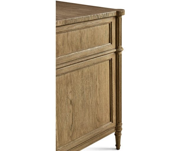 Timeless Kalpa Louis XVI Drawer Chest in Stripped Brown Chestnut