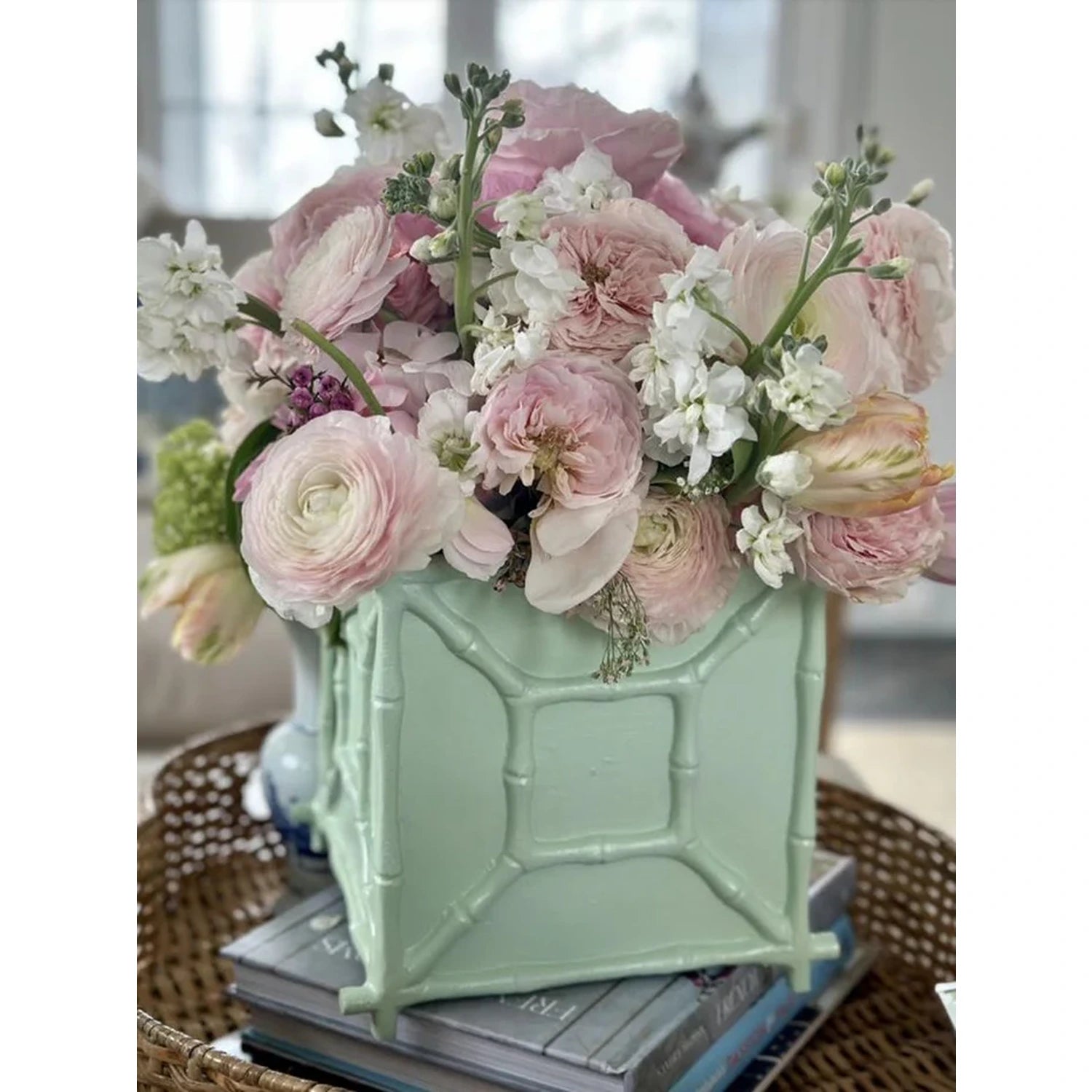 Mint Green Bamboo Box Planter