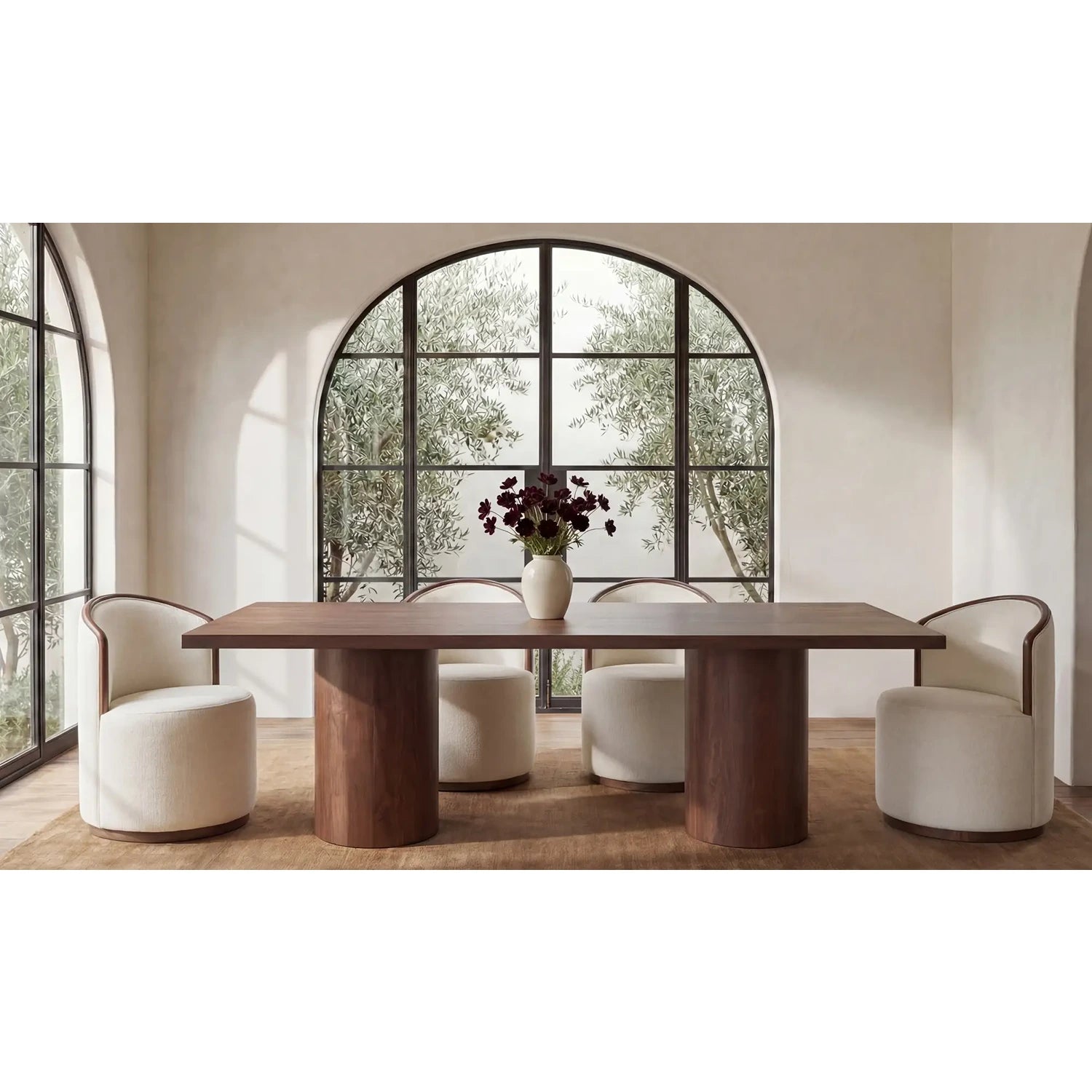 Nealson Swivel Dining Chair Cream