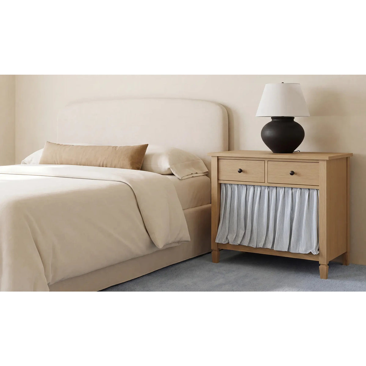 Iniguez Nightstand Light Blue Stripe