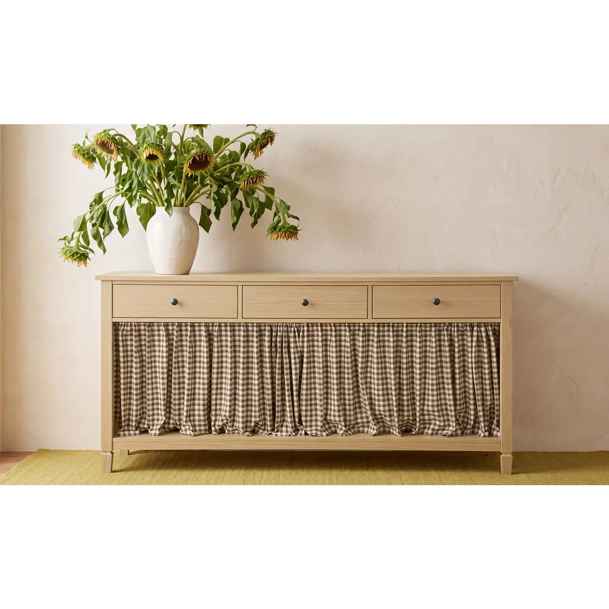 Iniguez Console Table Brown Gingham