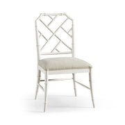 Timeless Saros Chippendale Bamboo Side Chair in Chalk White