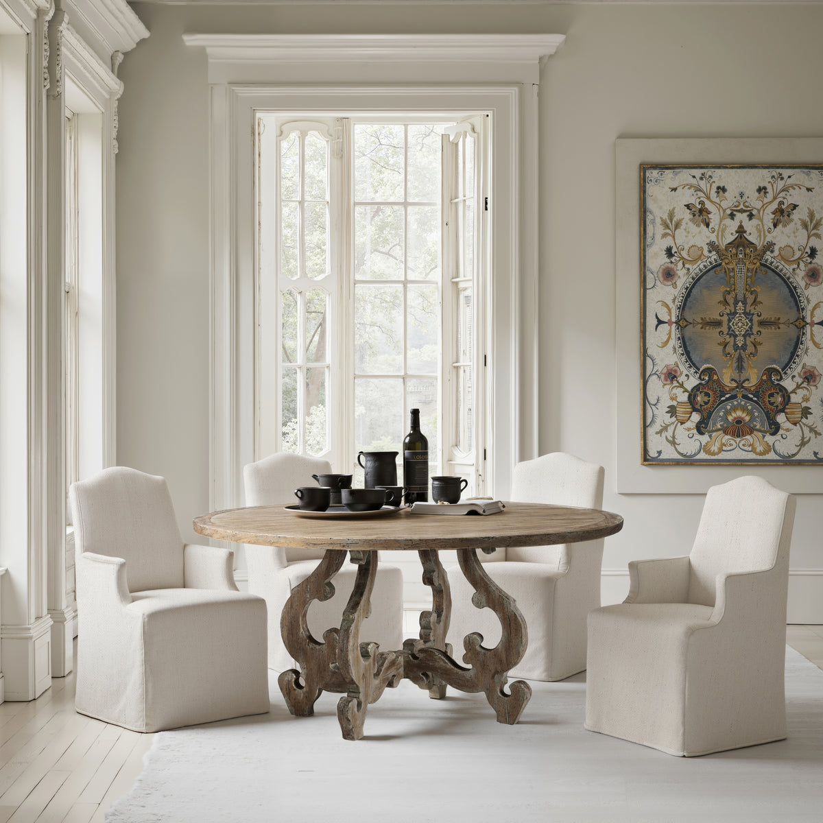 Palm Court Slipcover Dining Arm Chair