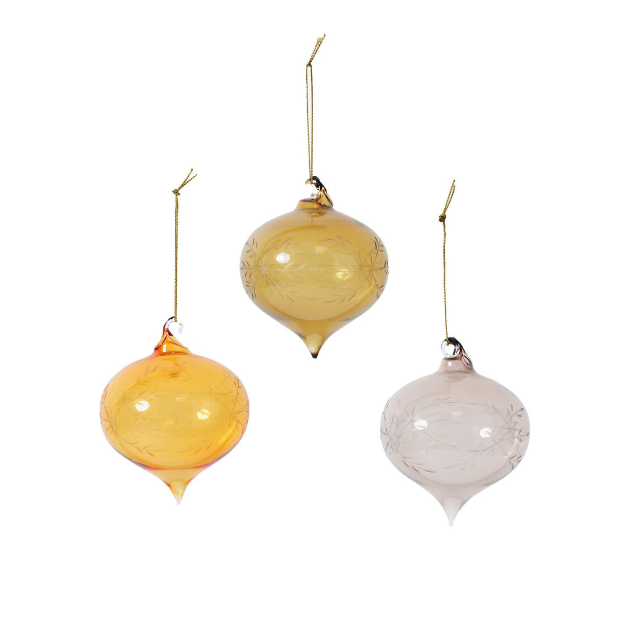 Etched Bauble Ornament - Set of 6
