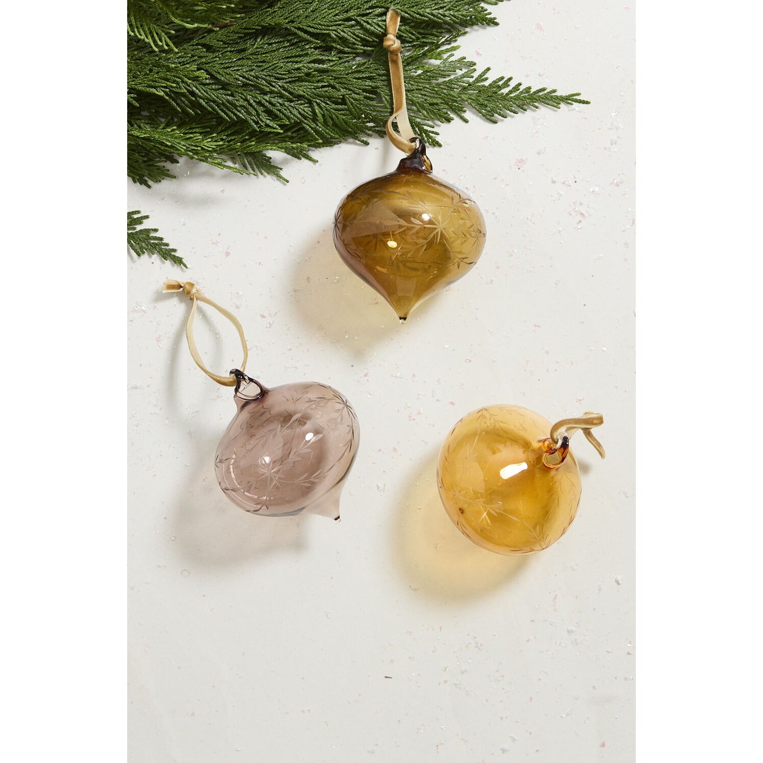 Etched Bauble Ornament - Set of 6