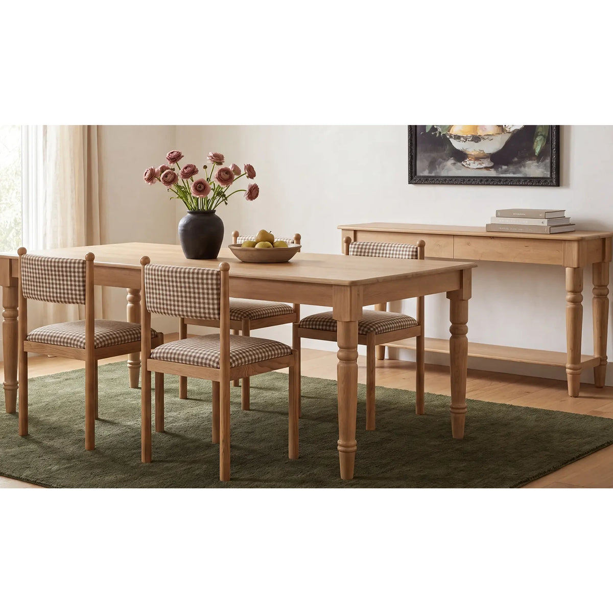 Verville Dining Chair Brown Gingham - Set of 2