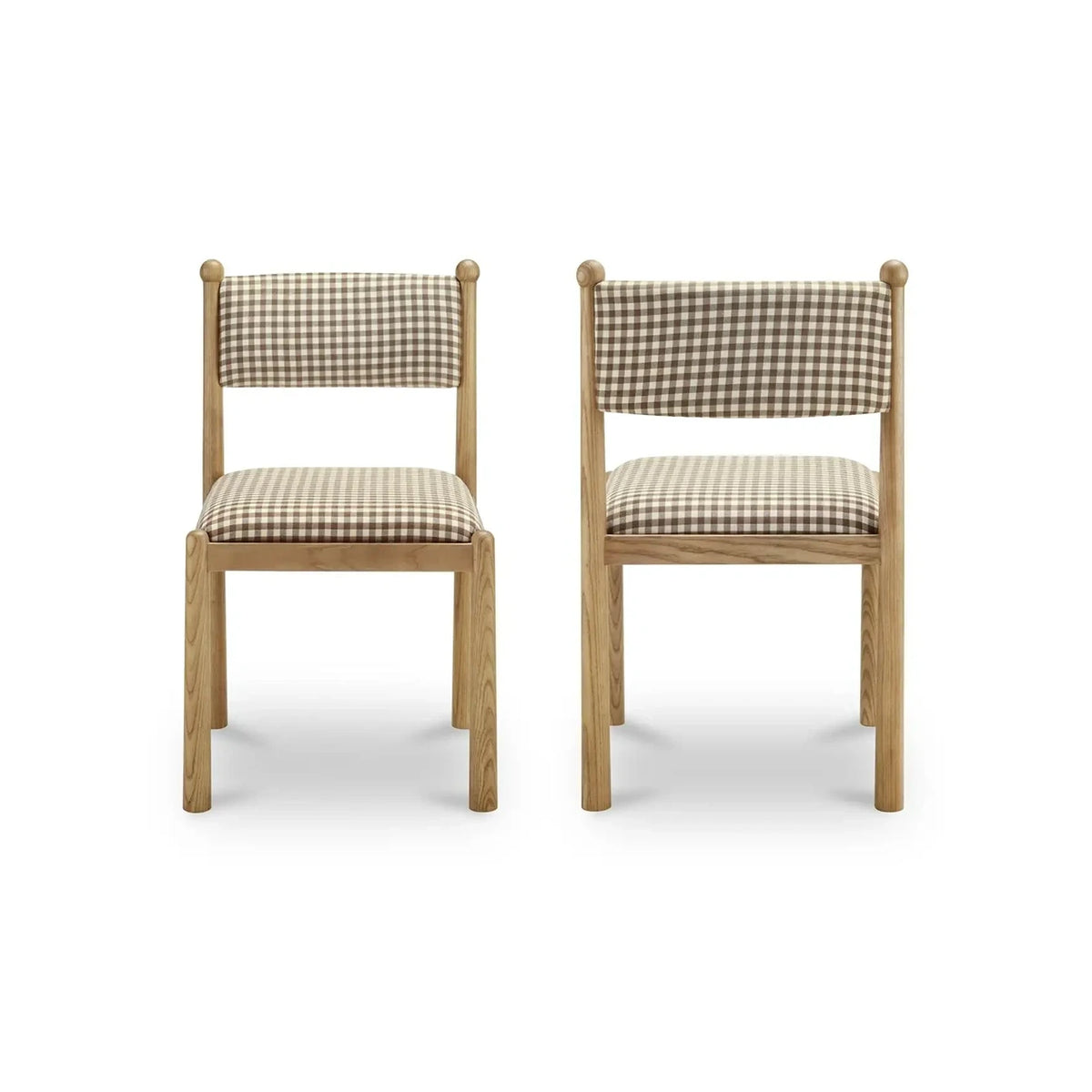 Verville Dining Chair Brown Gingham - Set of 2