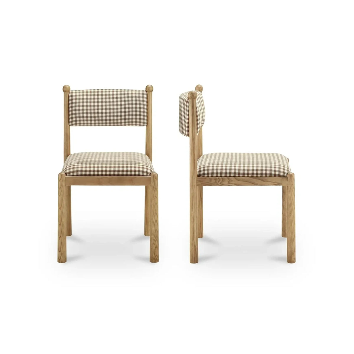 Verville Dining Chair Brown Gingham - Set of 2