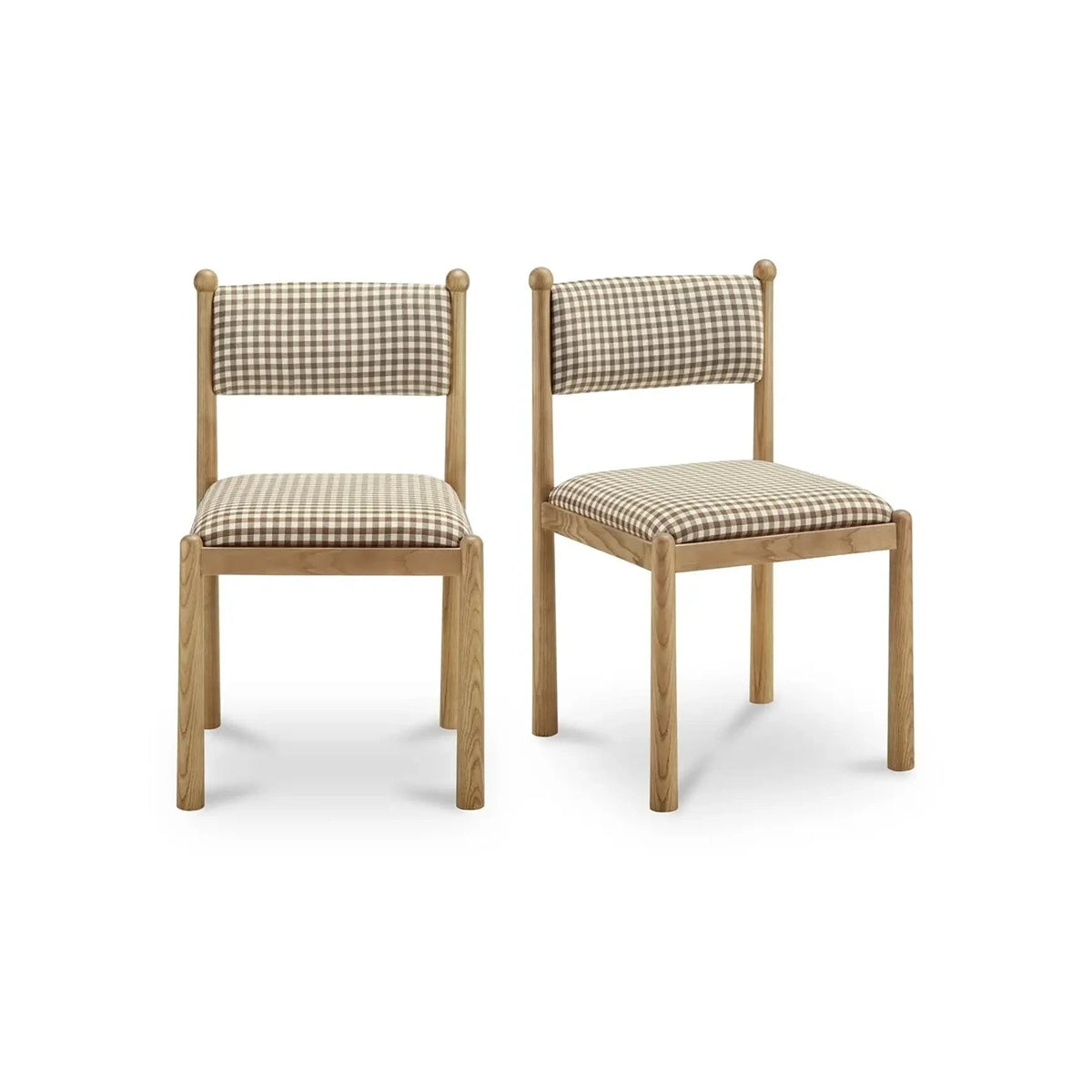 Verville Dining Chair Brown Gingham - Set of 2