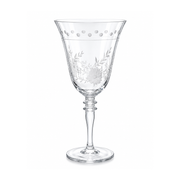 Set of 4 Garden Blossom Etched Glass Wine Glasses