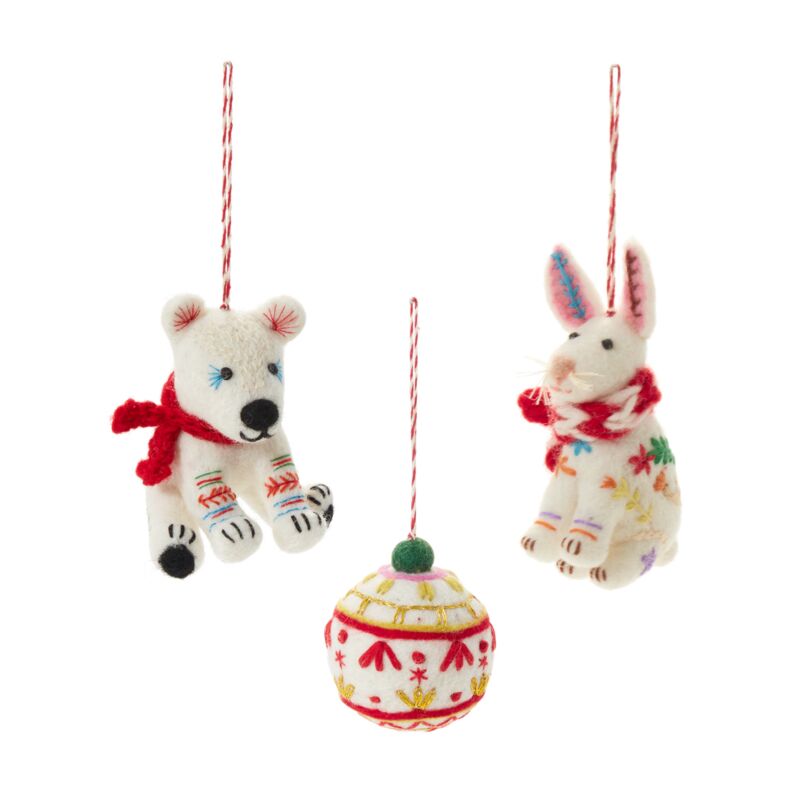 Fairisle Friends Ornament Set of 4