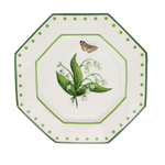 LILY OF THE VALLEY and Butterfly GREEN AND WHITE SALAD PLATE