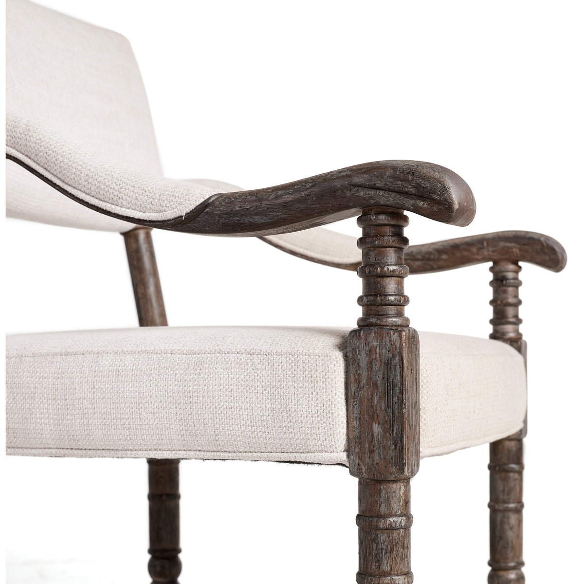 Caldera Upholstered Dining Arm Chair - Dark Caldera Walnut
