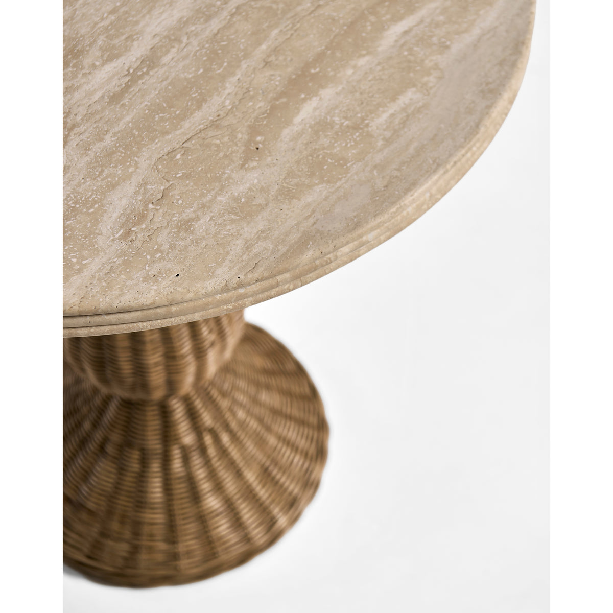 Palm Court Travertine Accent Table