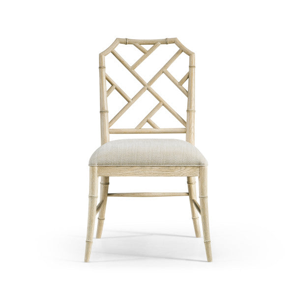 Timeless Saros Chippendale Bamboo Side Chair in Stripped Oak