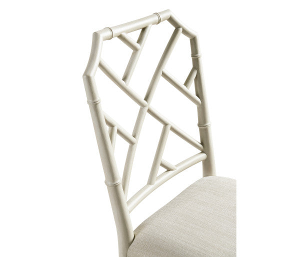 Timeless Saros Chippendale Bamboo Side Chair in London Mist