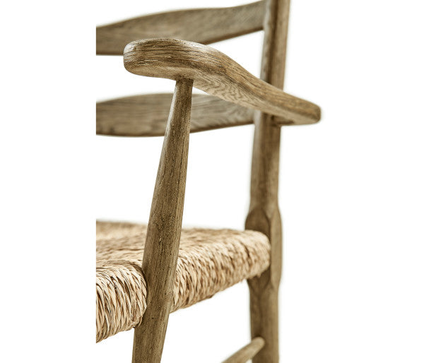 Timeless Doppler Ladderback Arm Chair in Stripped Brown Chestnut
