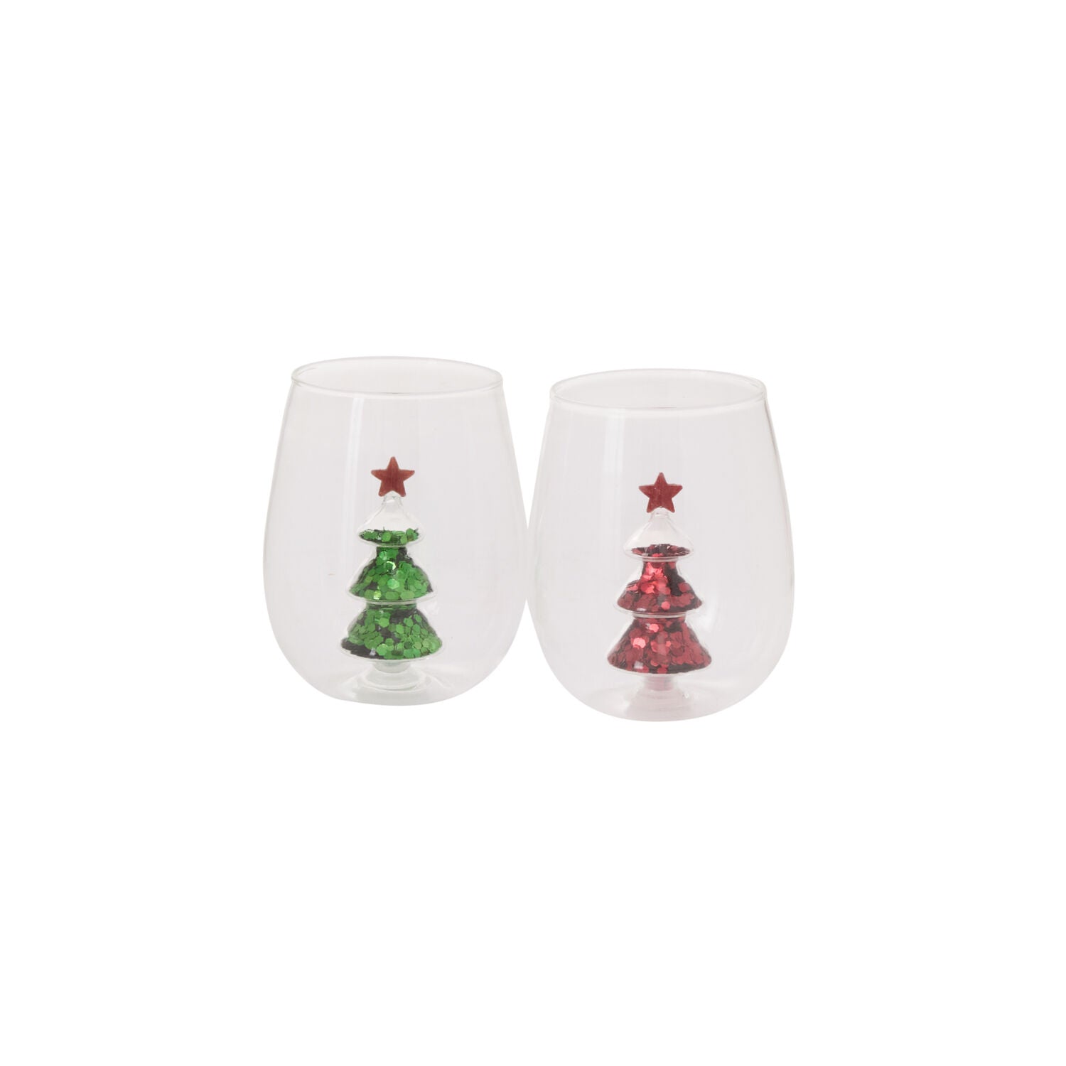 Glitter Tree Drinkware - Set of 4