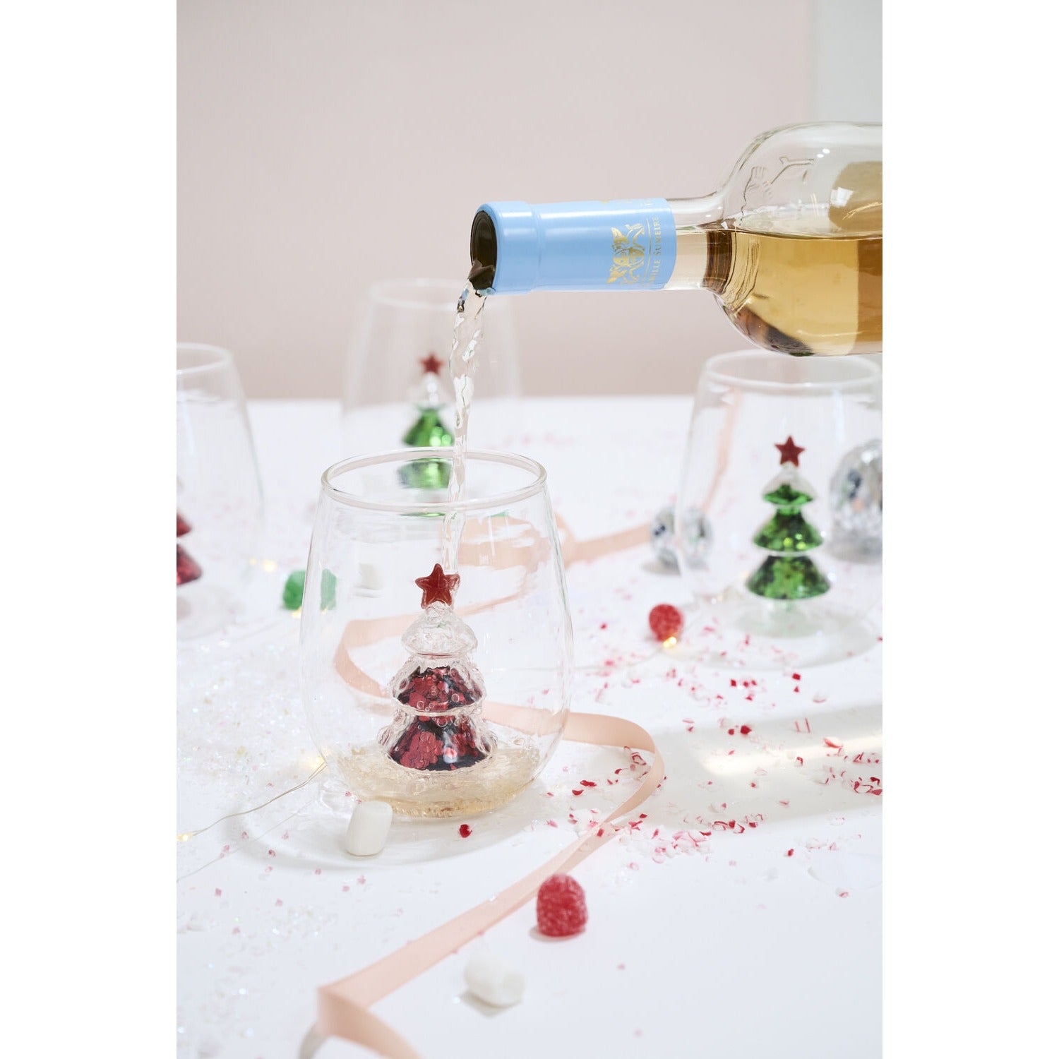 Glitter Tree Drinkware - Set of 4