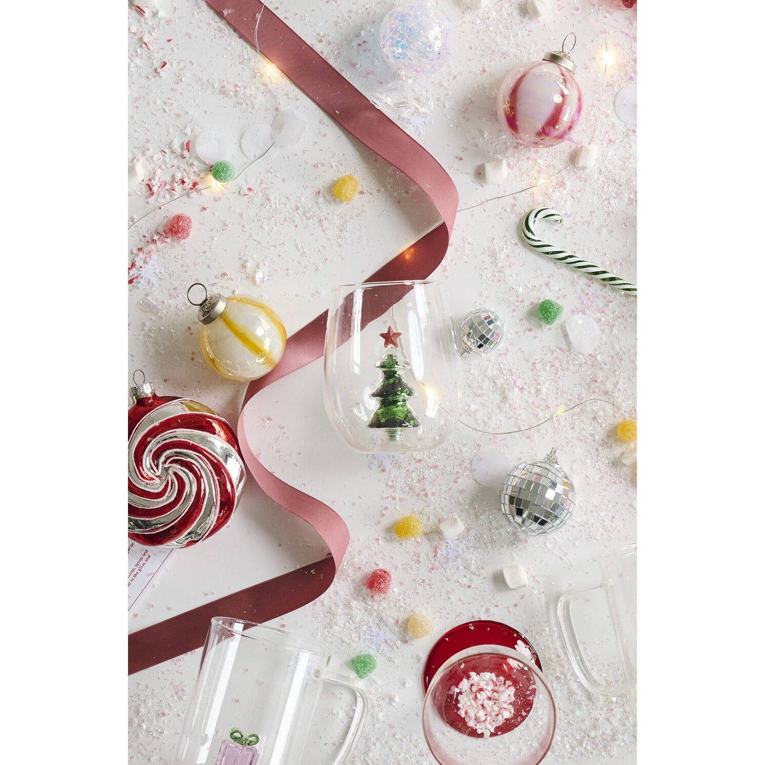 Glitter Tree Drinkware - Set of 4