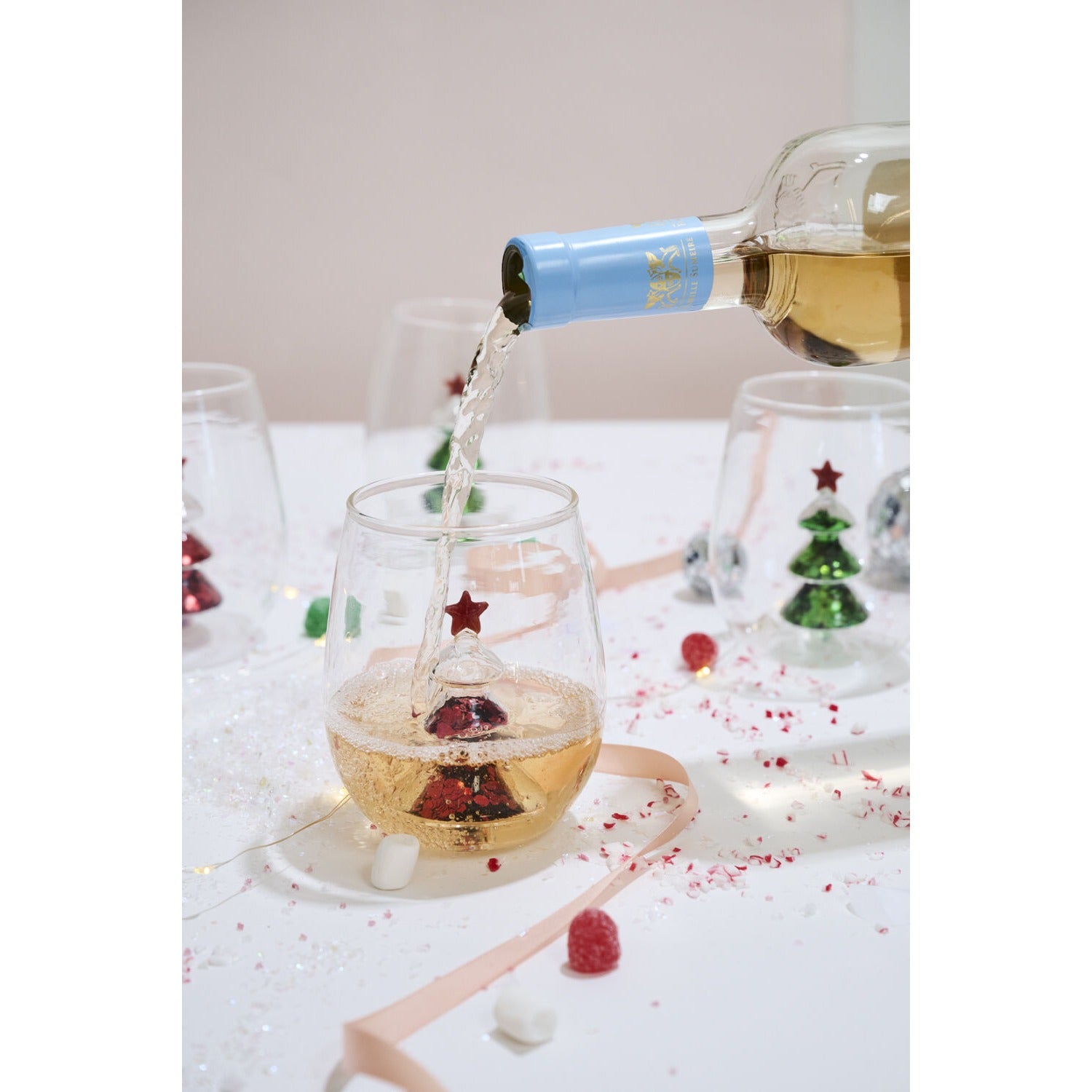 Glitter Tree Drinkware - Set of 4