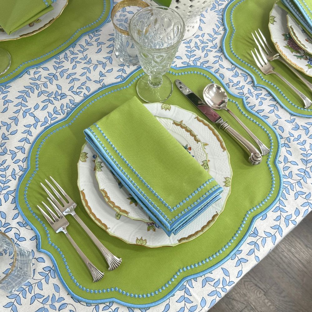 Charlotte Napkin - Green and Blue (Set of 4)