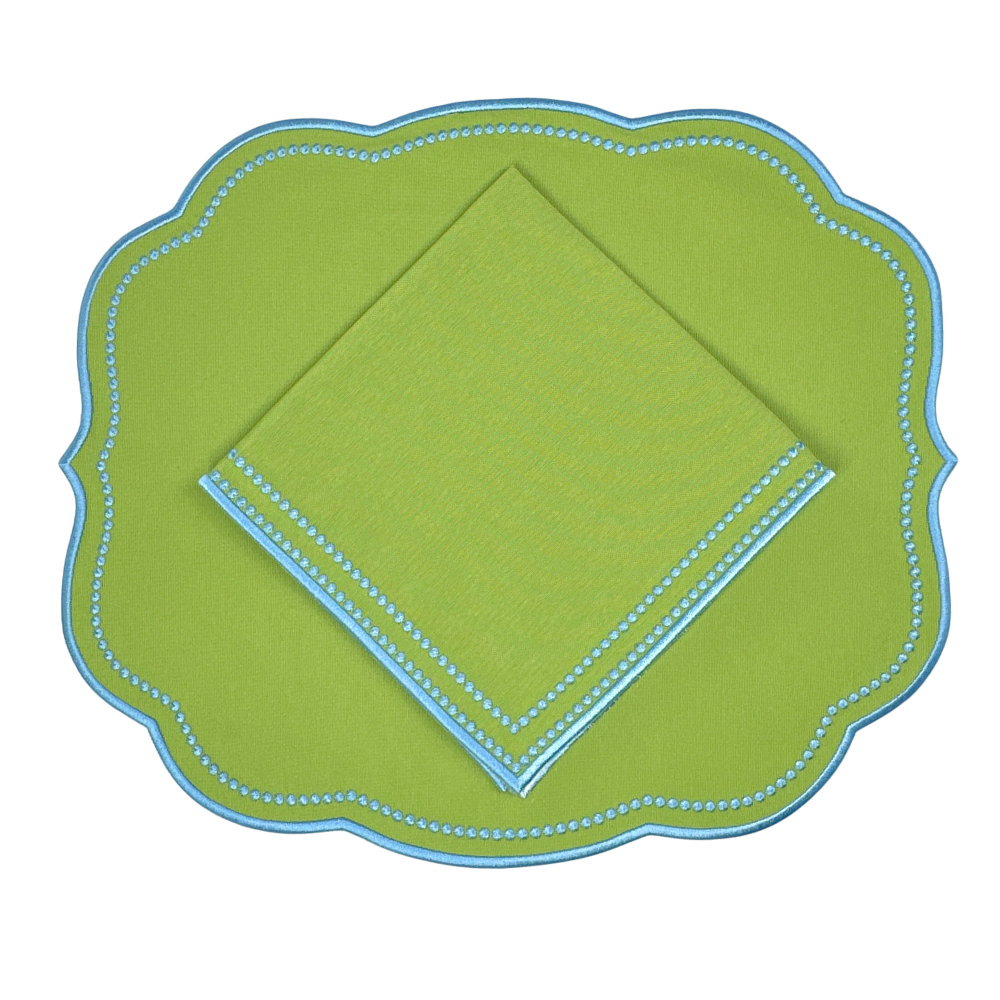 Charlotte Napkin - Green and Blue (Set of 4)