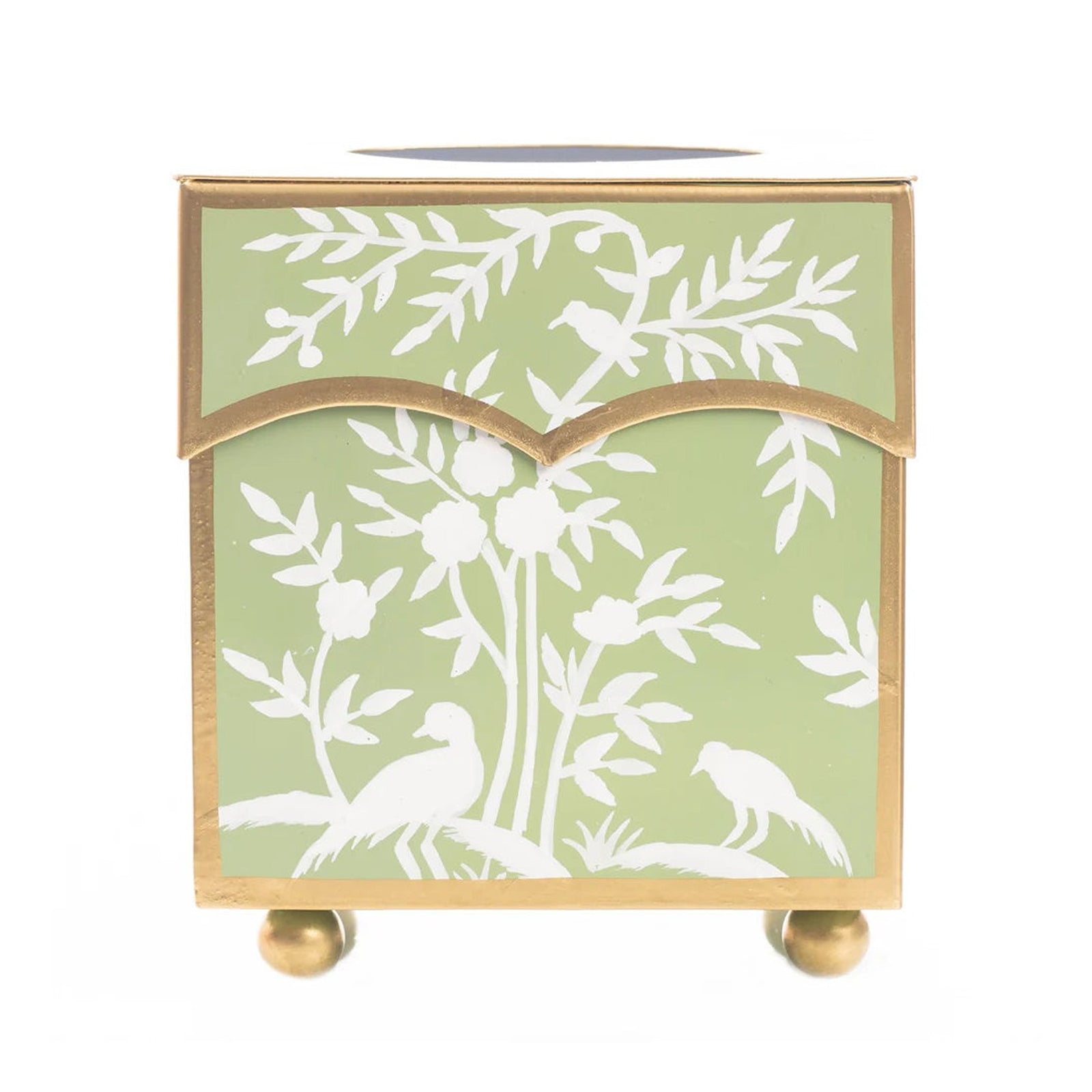 Grass Green & White Wastepaper Basket & Tissue (3 Options)